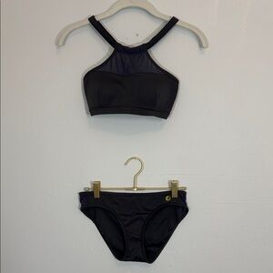 Oiselle Dark Grey High-Neck Bikini Set
